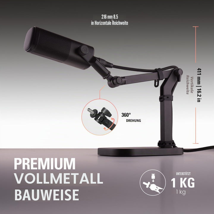 Elgato Wave Desk Stand – Verstellbarer Mikrofonständer, kompatibel, HyperX, Rode, Fifine, Shure und