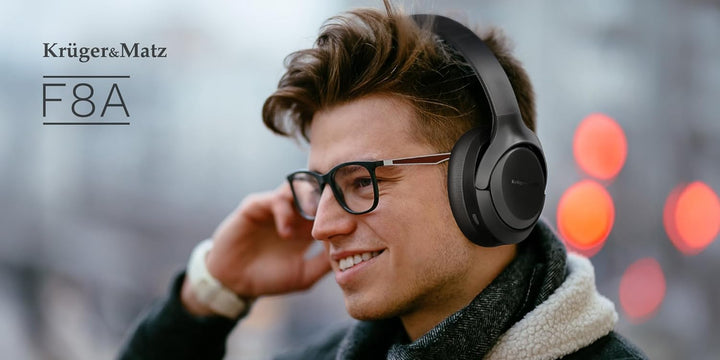 Krüger&Matz Drahtlose Ohrhörer mit ANC F8A Eingebautes Bluetooth Mikrofon 5.4 Schwarz