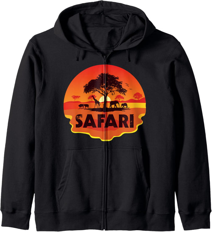 Afrikanische Safari Wildnis Wilde Tiere Sonnenuntergang Kapuzenjacke