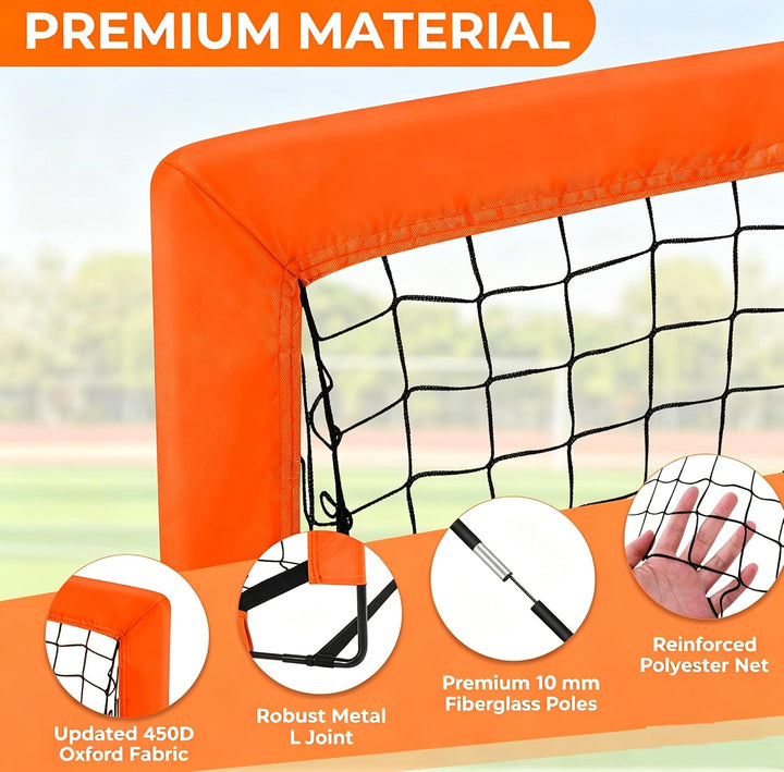 Topdot Kinder Fussballtore, 2-in-1 Fussballtor Faltbares Soccer Tor für Hinterhoftraining &amp; Aufblasb