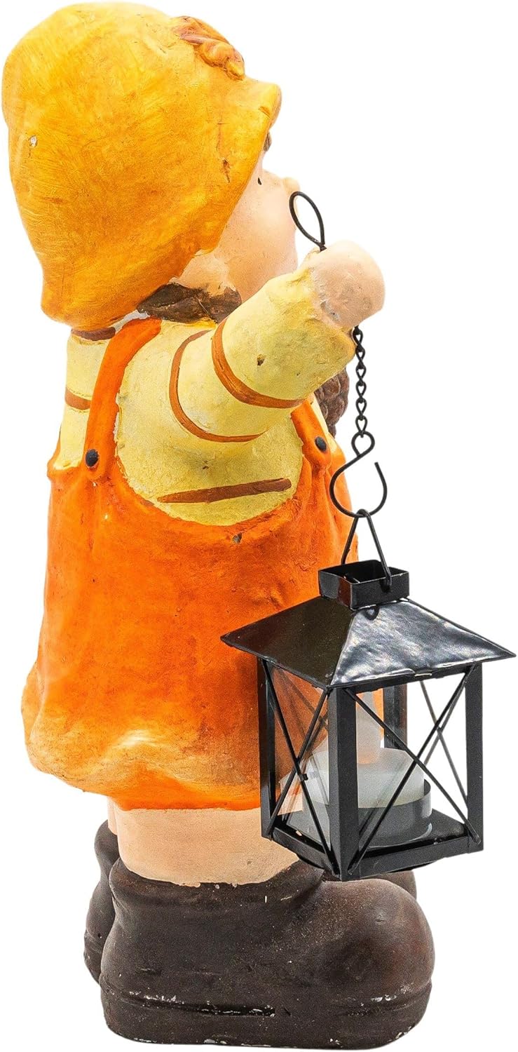 Wichtelstube-Kollektion XL 35cm hoch Gerda mit Laterne im Frühherbst Gartendeko für den Herbst deko