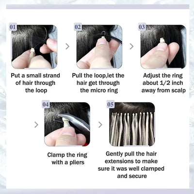Hetto Extensions Echthaar Microring Dunkelbraun Extensions Microring Echthaar Remy Micro Loop Extens