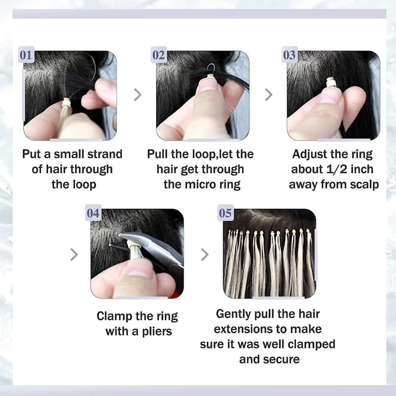 Hetto Extensions Echthaar Microring Dunkelbraun Extensions Microring Echthaar Remy Micro Loop Extens