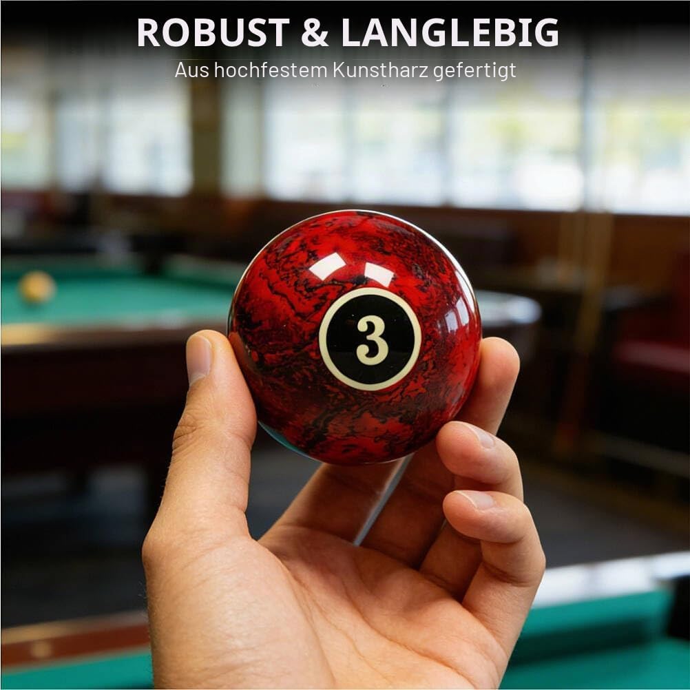 Premium 57mm Pool Ball Set - Durable Resin Billiard Balls Set for Professional & Home Game Rooms Sch