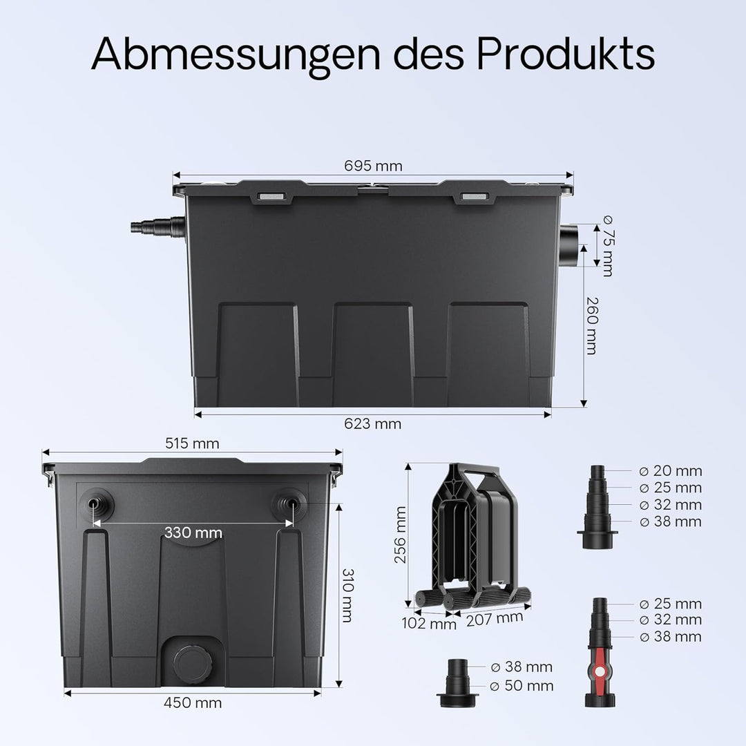 SunSun Bio Teichfilter 60000 L Durchlauffilter Teich Filter CBF-550 Teich Filter