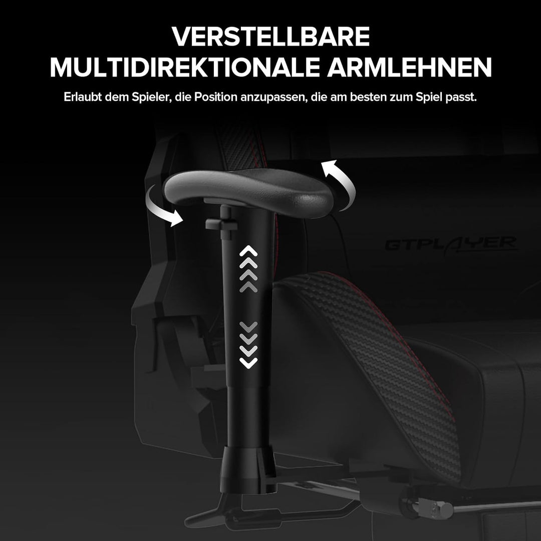 GTPLAYER Gaming Stuhl Gamer Stuhl mit Fussstütze Bluetooth Lautsprecher Ergonomischer Bürostuhl Comp