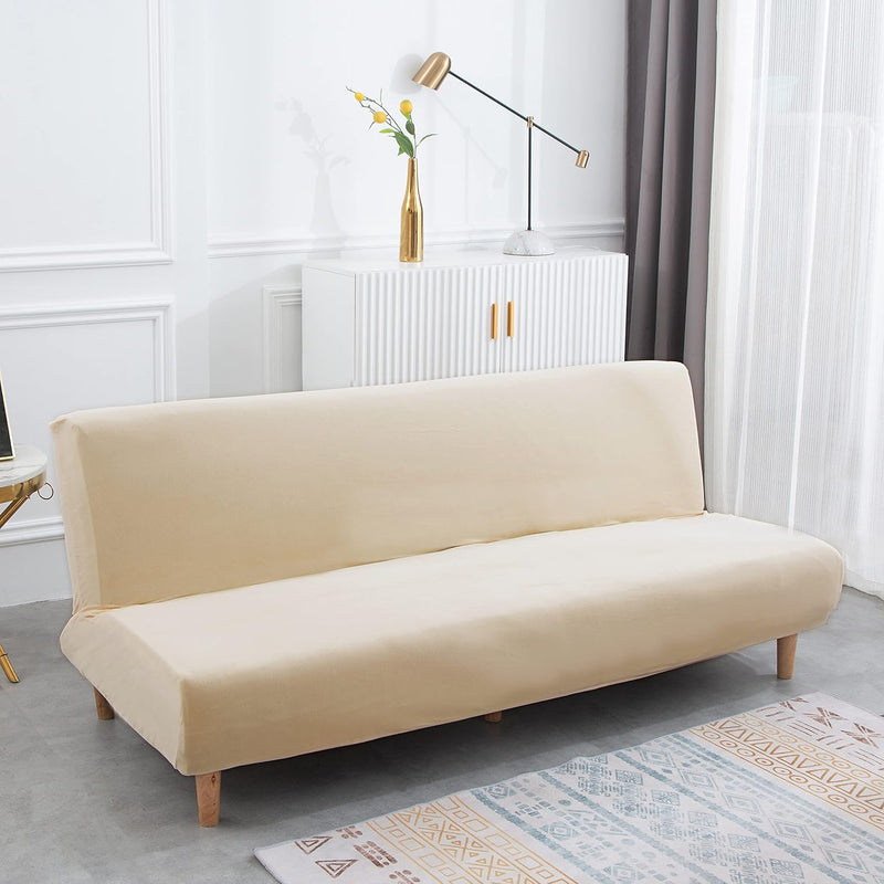 Mingfuxin Armlose Schlafsofabezüge, Stretch-Samt Futon Couchbezug Dicke weiche gemütliche Sofa Schon