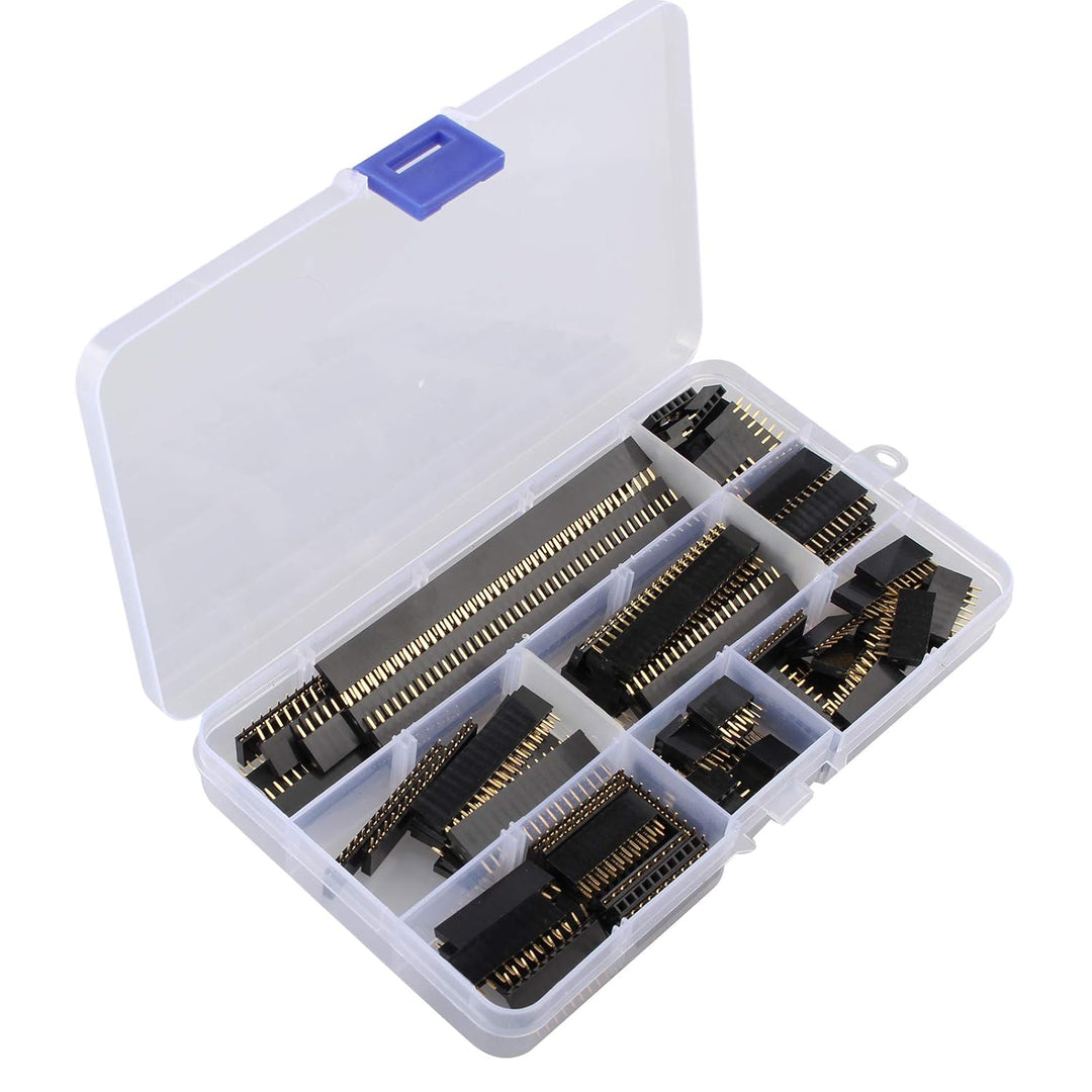 HALJIA 120 x 2,54 mm gerade einreihige stapelbare Buchsenleiste, Leiterplattenplatte, weibliche Stif