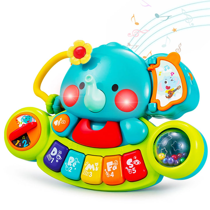 HOLA Baby Spielzeug 6 Monate Musikspielzeug, Elefant Spielzeug Klavier Motorikspielzeug mit Licht &amp;