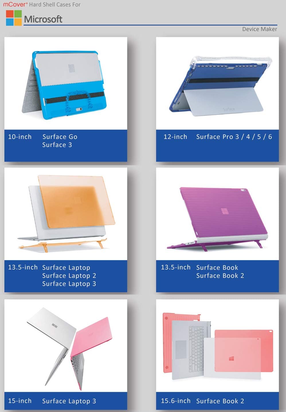 mCover Hartschalen-Schutzhülle für Microsoft Surface Laptop 3/4 (15 Zoll / 38,1 cm), Blau, blau