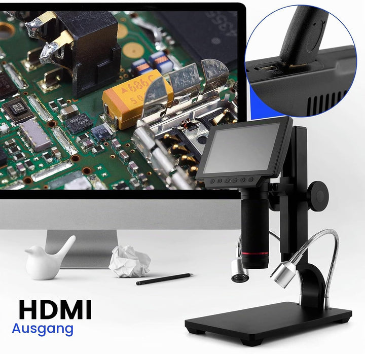 Andonstar ADSM302 Digitales HDMI-Mikroskop für Leiterplatten-Reparatur, 5 Zoll (12,7 cm) Bildschirm,
