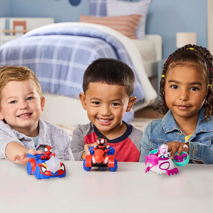 Marvel Spidey und Seine Super-Freunde Figuren- und Fahrzeugset 3er-Pack, 3 bewegliche Figuren (7,6 c