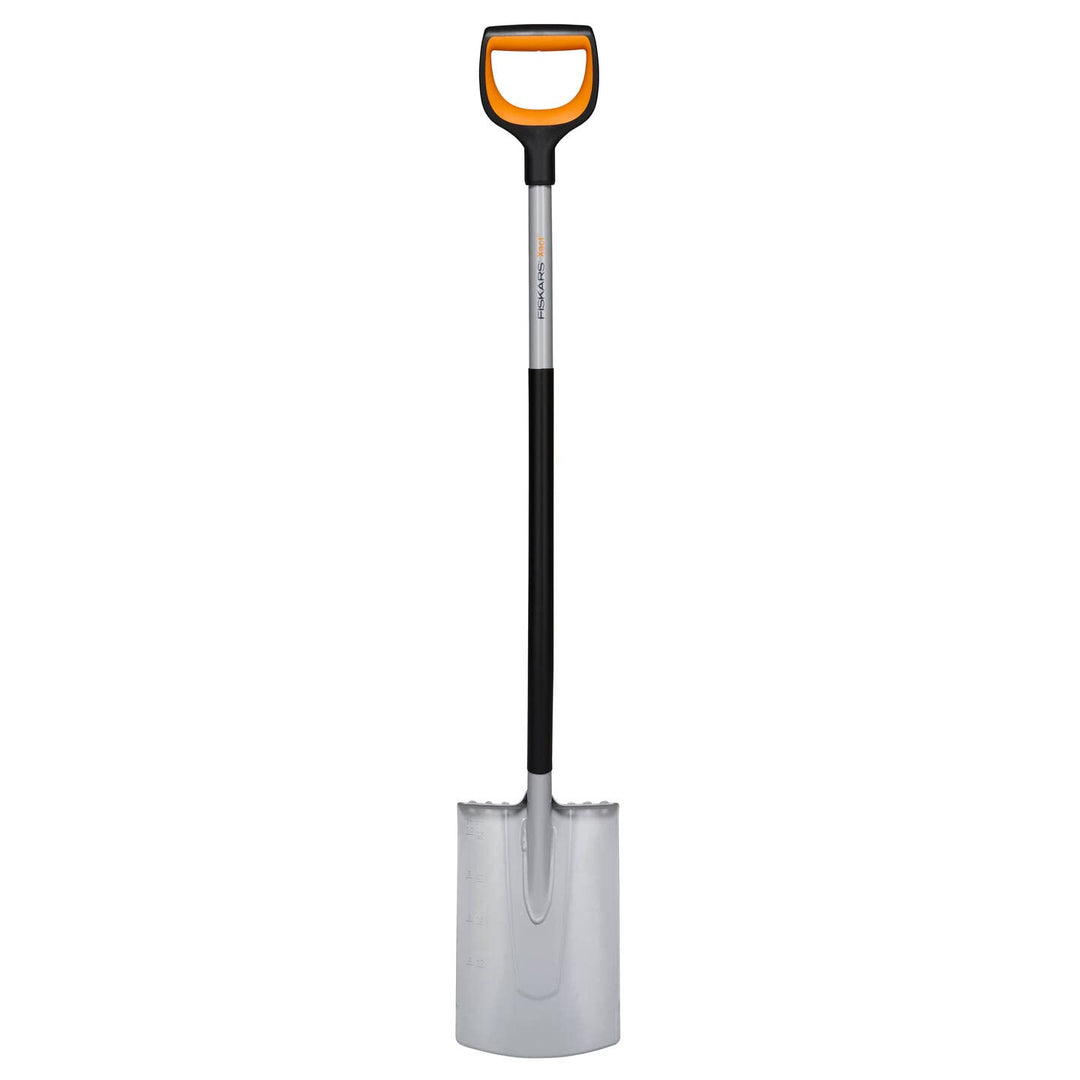 Fiskars Gärtnerspaten für weiche, steinarme Böden, Rund, Länge: 120 cm, Verstärktes Borstahl-Blatt,