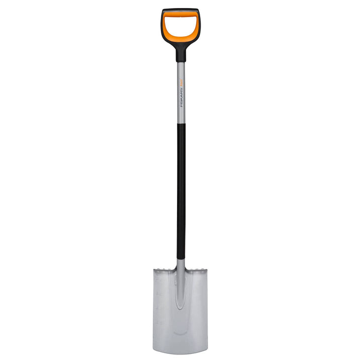 Fiskars Gärtnerspaten für weiche, steinarme Böden, Rund, Länge: 120 cm, Verstärktes Borstahl-Blatt,