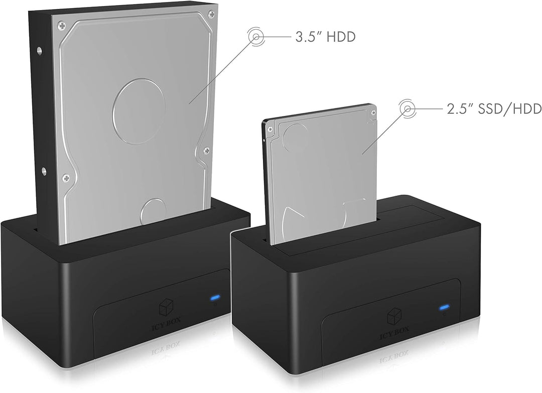 ICY BOX USB-C 3.1 Festplatten DockingStation für 2,5 Zoll und 3,5 Zoll HDD und SDD, USB 3.1 (Gen 2)