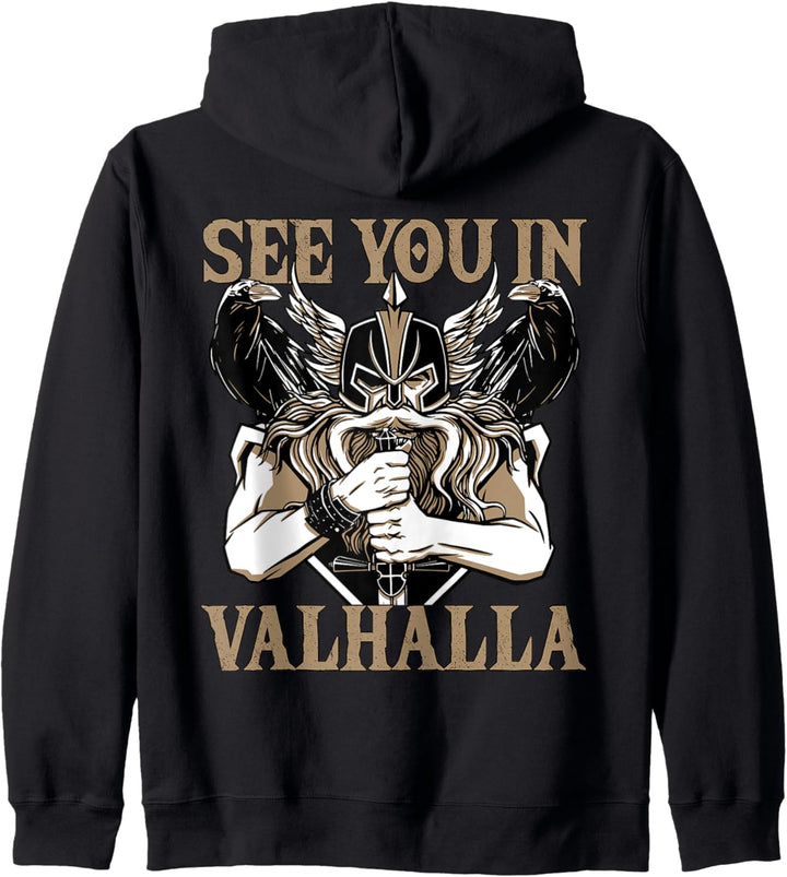 Wikinger See you in Valhalla | Odin Thor Krieger | Ragnar Kapuzenjacke