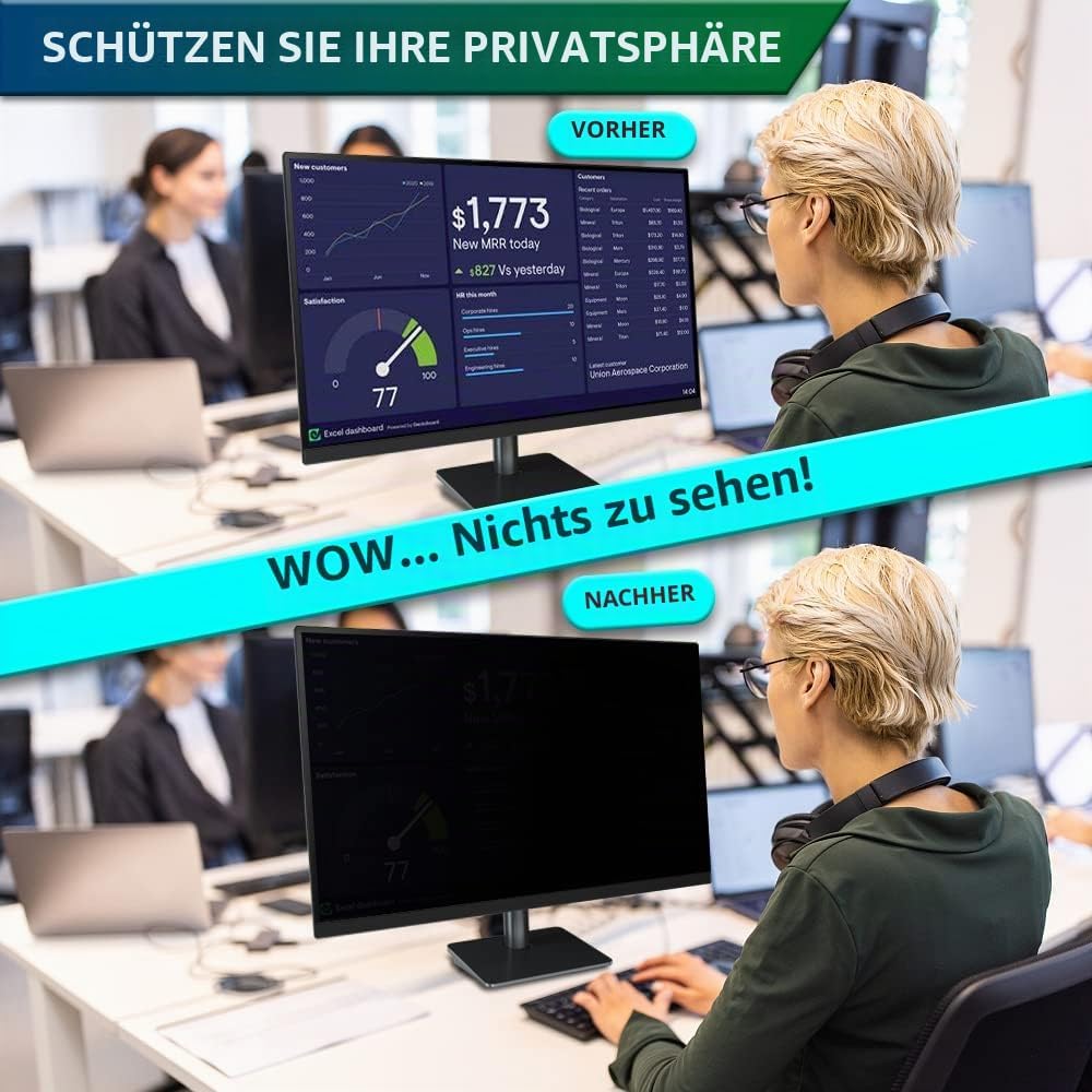STARY Computer Sichtschutzfilter 22 Zoll 16:10 Seitenverhältnis - Blaulicht Blendfrei Abnehmbare 22"