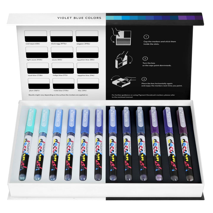 KARIN decobrush Violet-Blue Colors Collection, KAR29C5, Blau, Violet-Blue Colors