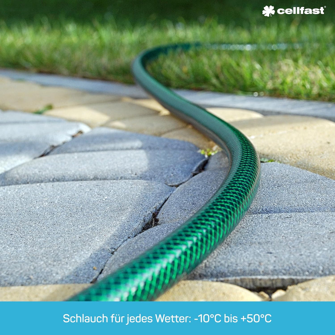 Cellfast Gartenschlauch ECONOMIC Elastisch und flexibel 3-lagiger Wasserschlauch aus Polyesterkreuzg