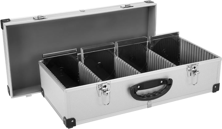 anndora CD Koffer für 80 Standard CD Cases - 56,5 x 29 x 18,5 cm - Silber 80 CD's silber, 80 CD's si