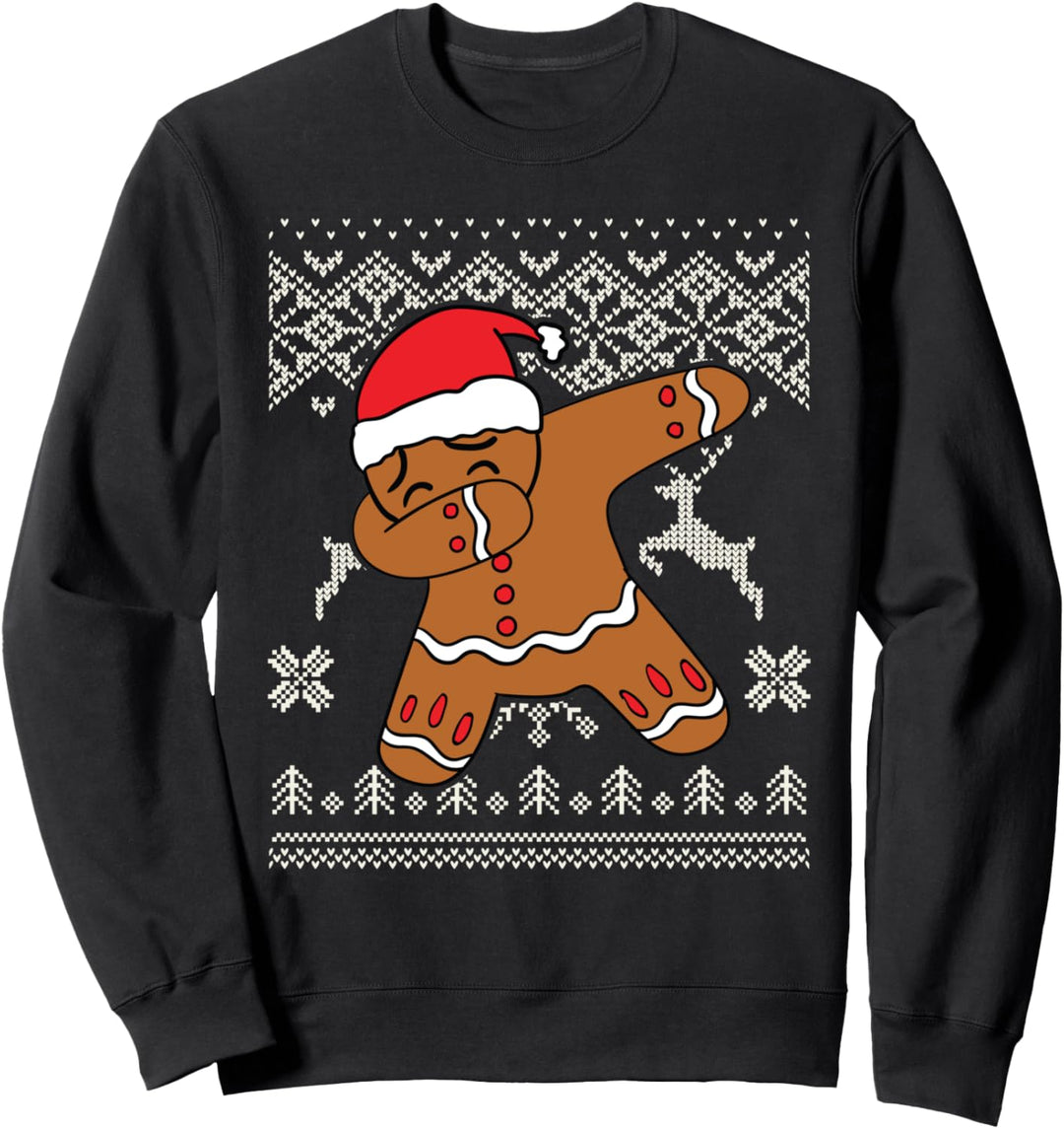 Dabbing Gingerbread Man Ugly Christmas Sweater Lebkuchenmann Sweatshirt