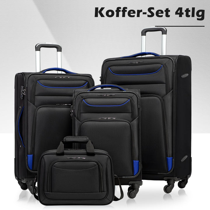 COOLIFE Koffer Trolley Koffer Reisekoffer von 4 Rollen Stoffkoffer Handgepäck TSA-Schloss Der Koffer
