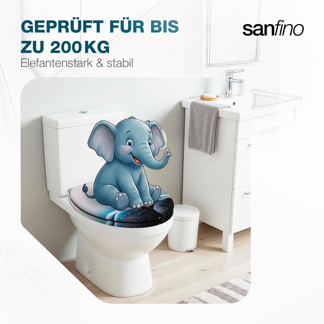 Premium WC Sitz mit Absenkautomatik – hochwertige Toilettendeckel aus Holz, viele bunte Motive, hohe