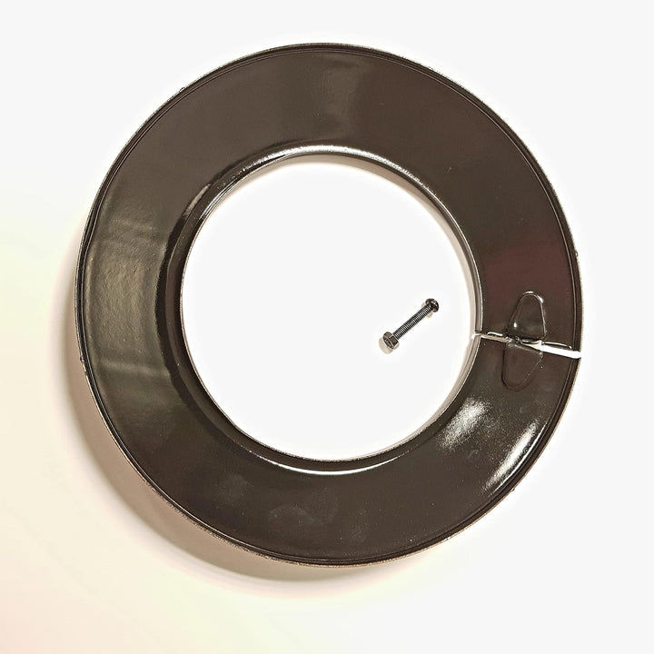 S&amp;M 485206 Abdeckrosette schwarz glasiert 900°C-Ø120mm-Rosette für Kamin- und Ofenleitungen