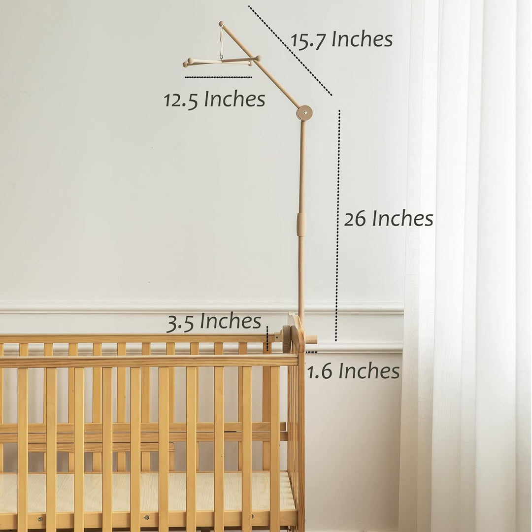 Lanttoe Baby Mobile Halterung Holz für Babybett Kinderbett Mobile Halterung Pro mit DIY-Zubehör, Mob