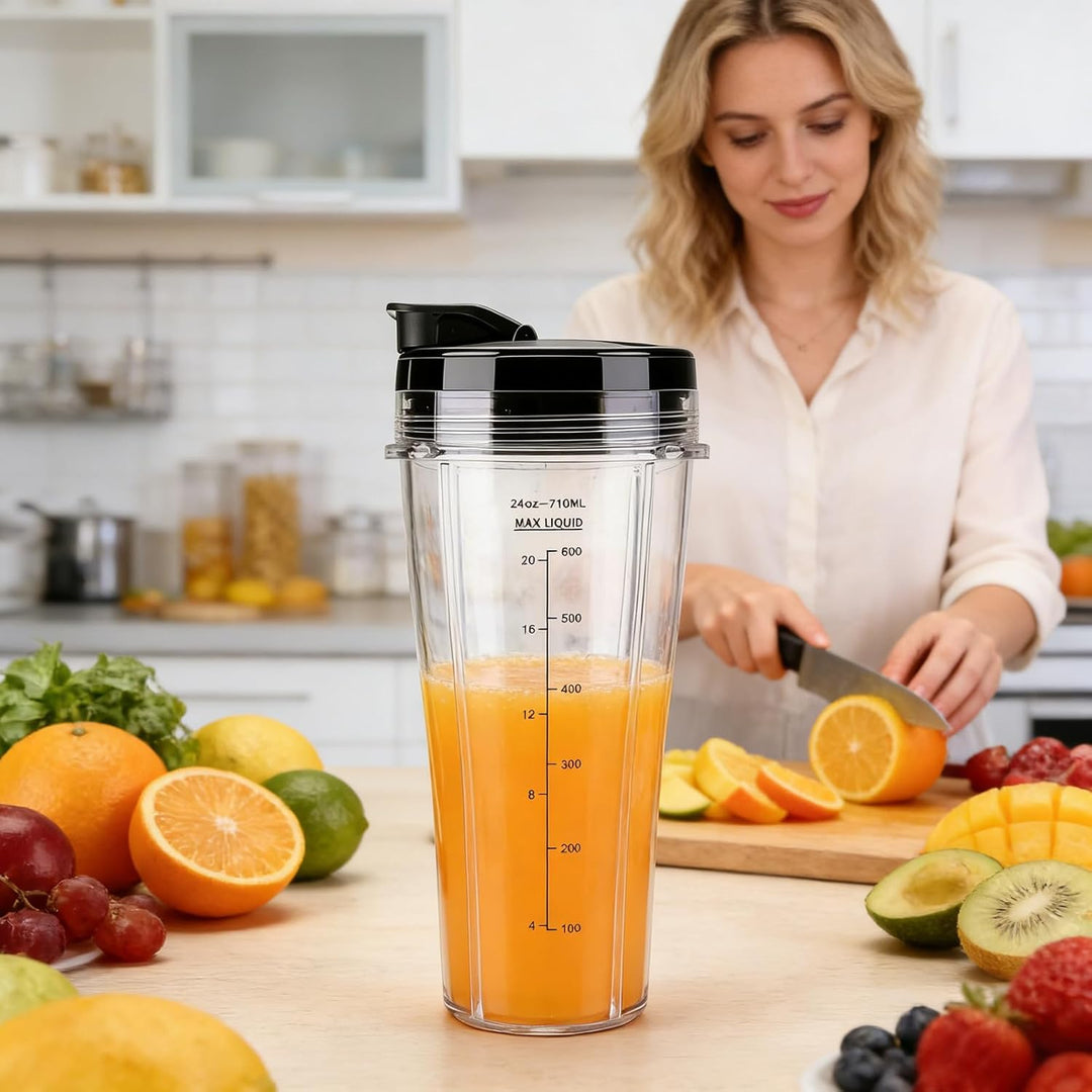 2 Stück Mixer Ersatzteile Für Ninja 24Oz, Mixer Becher Ersatzteile Für Ninja, Cup Becher Ersatzteile