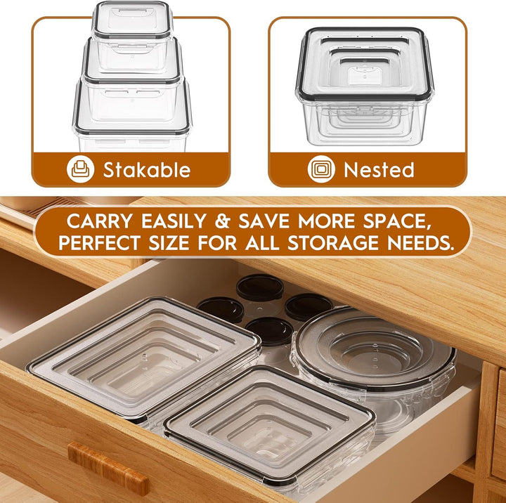Frischhaltedosen mit Deckel, 40 Teile Vorratsdosen Set (20 Behälter & 20 Deckel),Meal Prep Boxen, Au