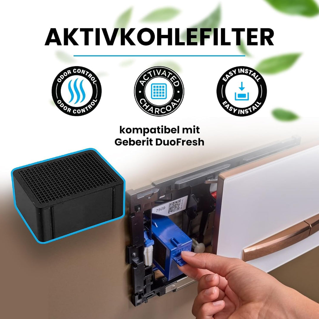 2x Aktivkohlefilter kompatibel mit Geberit DuoFresh – Ersatzfilter – Geruchsneutralisation, Geruchsf