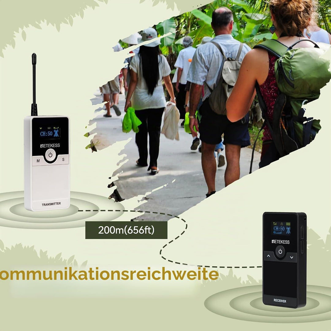 Retekess TT116 Tour Guide System, Audio Whisper Tour Guide System, 200 m, Rauschunterdrückung, Kirch