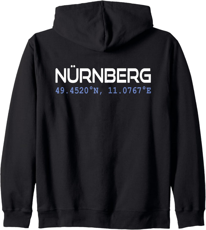 NÜRNBERG GPS Koordinaten Städte NÜRNBERGER FRANKEN Geschenk Kapuzenjacke
