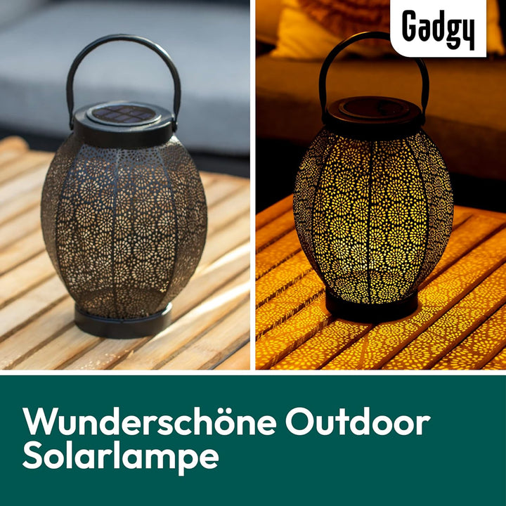 Gadgy Solar Laterne Aussen Blume | LED Solarlaterne für Aussen | Terassendeko Für Draussen | IP65-Wa