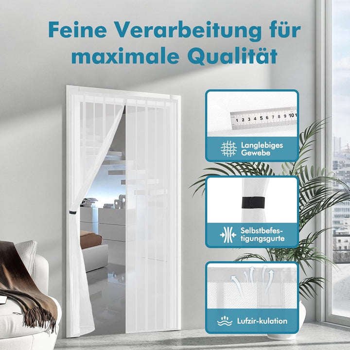 Sekey 160 x 240cm Magnet Fliegengitter Tür Vorhang für Holz, Eisen, Aluminium Türen und Balkon. Einf