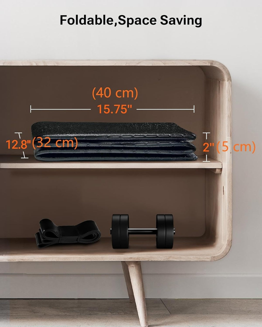 UREVO Faltbare Bodenschutzmatte 65 × 160 cm, Extra widerstandsfähige Laufbandmatte, 6 mm Dicke Fitne