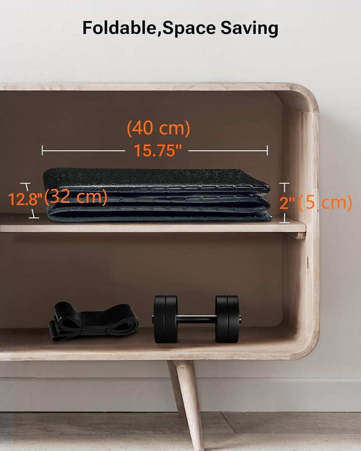 UREVO Faltbare Bodenschutzmatte 65 × 160 cm, Extra widerstandsfähige Laufbandmatte, 6 mm Dicke Fitne