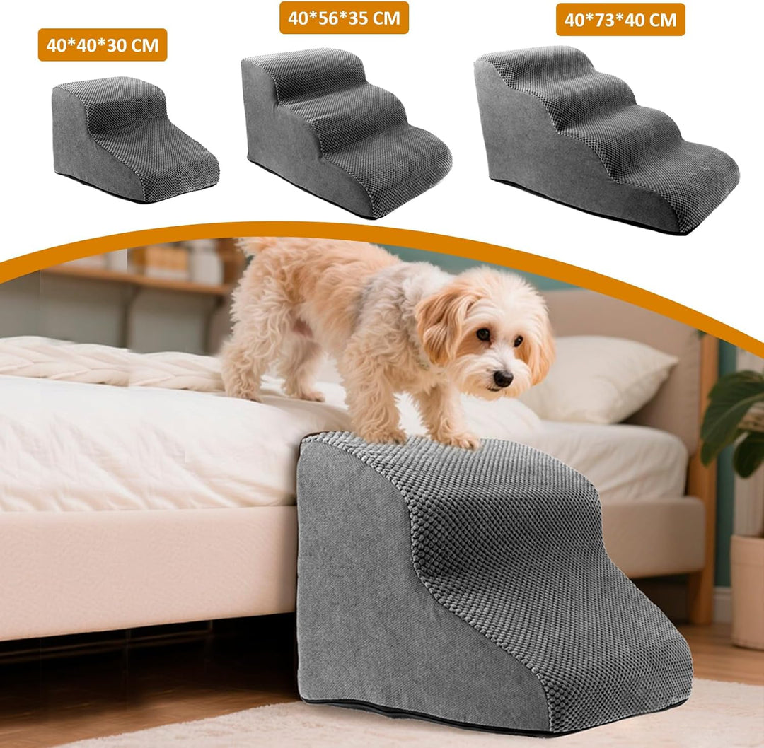 Hunde Treppe Bett 2 Stufen Haustiertreppe 30cm Hoch für Kleine Hunde Hundetreppe mit Waschbarem Bezu