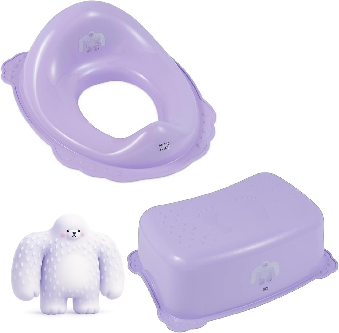 Hylat Baby Kinderhocker & Kindertoilettensitz Set - Rutschfester Tritthocker + Toilettenaufsatz für