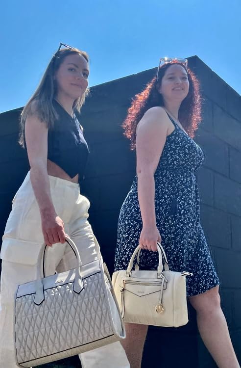 L.CREDI-Damen-Shopper Bag Henkeltasche LAICA 33 x13x27 Kitt, Kitt