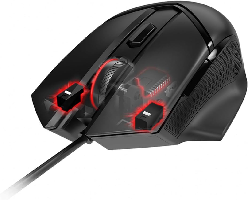 MSI CLUTCHGM20 Elite Gaming-Maus (USB RGB, verstellbar bis zu 6400 DPI, für Desktop/Laptop, Gaming-G