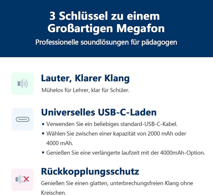NORWII S358 Tragbarer 2000mAh Wiederaufladbarer Sprachverstärker mit Kabelgebundenem Mikrofon, Heads