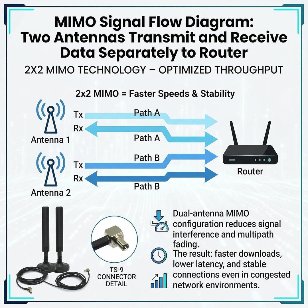 10dBi Externe 5G 4G LTE 3G GPRS GSM TS9 Magnetfuss MIMO Antenne für Netgear AT&T Nighthawk M6 MR6110