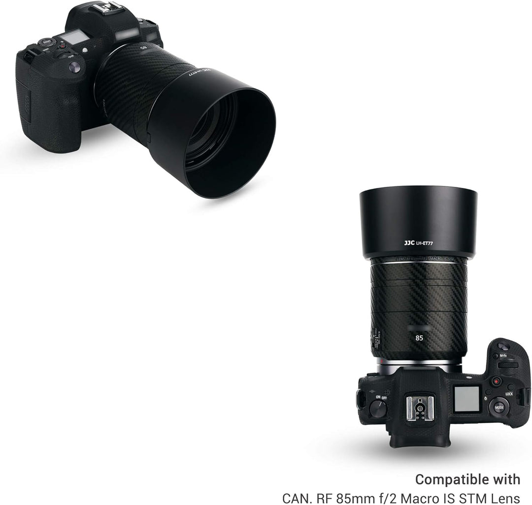JJC ET-77 Gegenlichtblende kompatibel mit Canon RF 85 mm F2 Makro is STM Objektiv + EOS R R5 R6 RP R