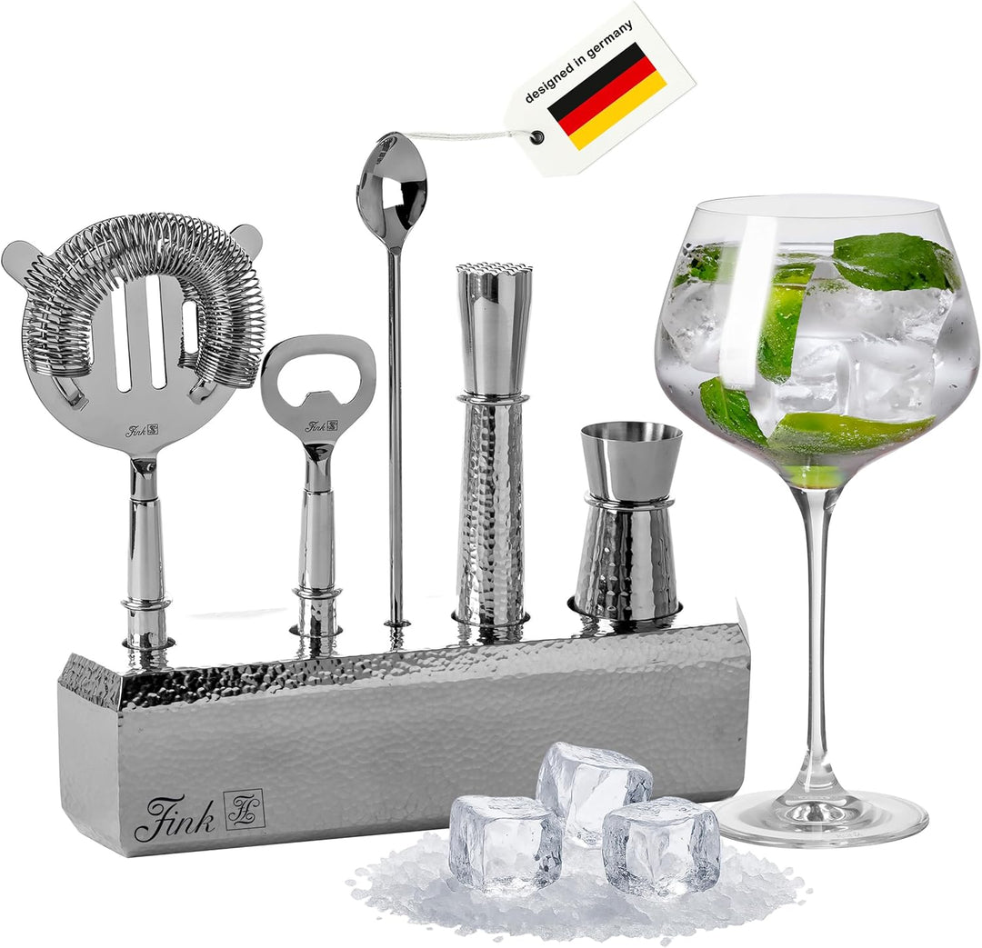 Fink Cocktail Set 6-teilig für Longdrinks Mixgetränke – Cocktail Zubehör aus Edelstahl für Küche Hau
