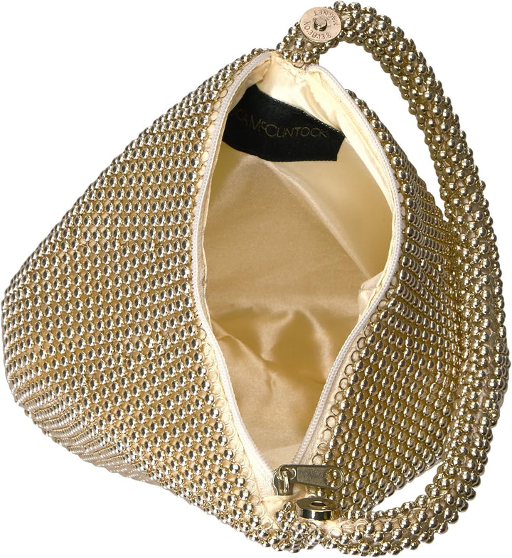 Jessica McClintock Damen Staci Mesh Wristlet Pouch Abendtasche Einheitsgrösse Hellgoldfarben, Einhei