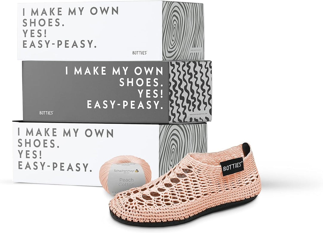 Botties DIY Crochet Shoe Set Size 42-43 (EU) Peach 42-43 peach, 42-43 peach