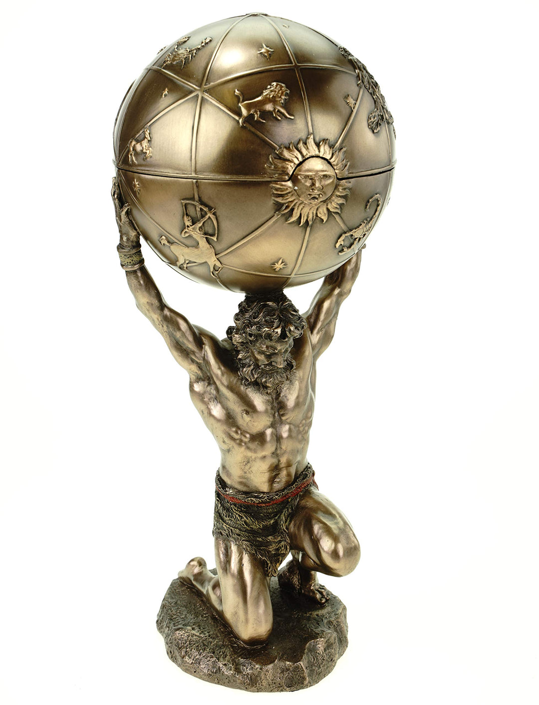 Atlas trägt die Welt auf s.Schultern bronziert Figur Skulptur