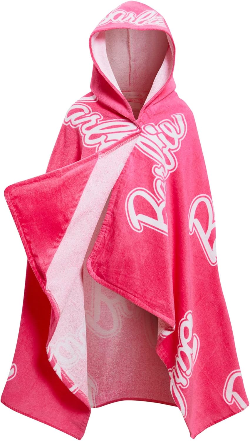 Barbie Mädchen Kapuzenhandtuch 100% Baumwolle Poncho gross Strandtuch Badetuch Schwimmen Wrap Changi